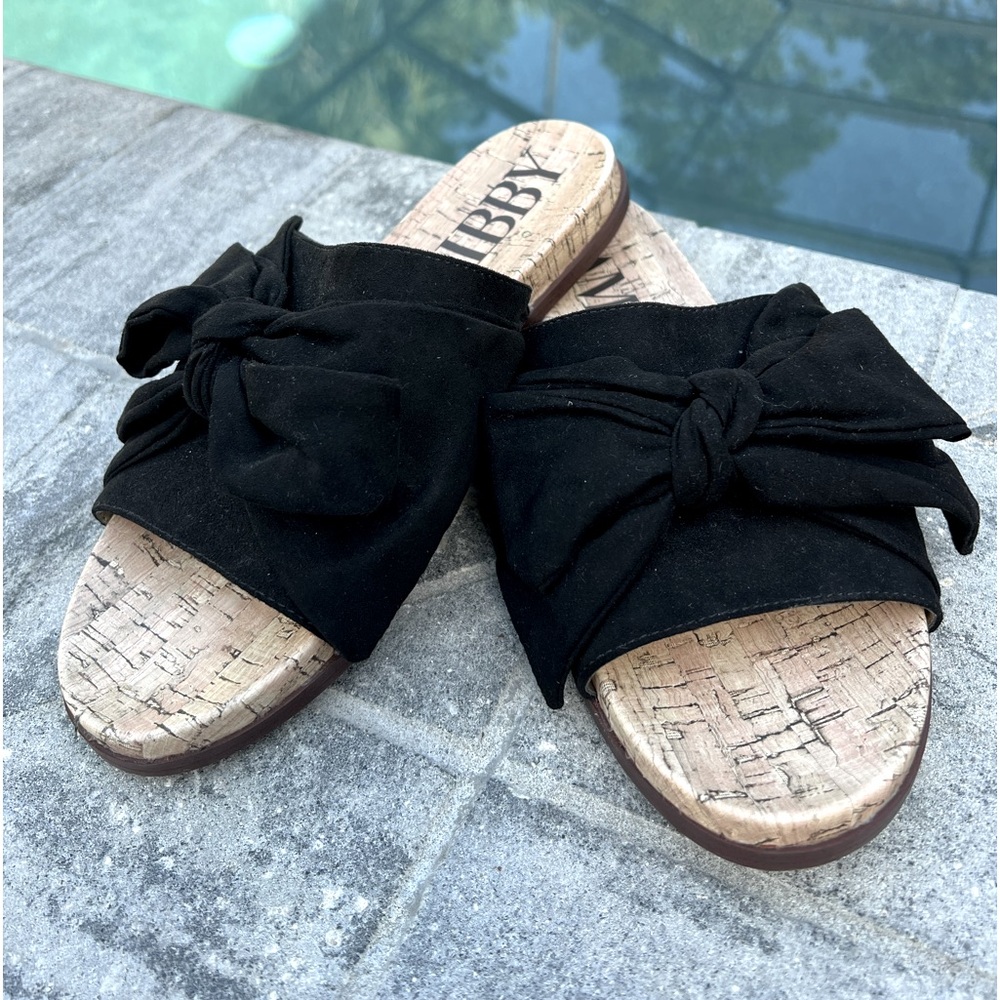 🩴 NWNT-Womens Black Suede Sam Libby Sandals